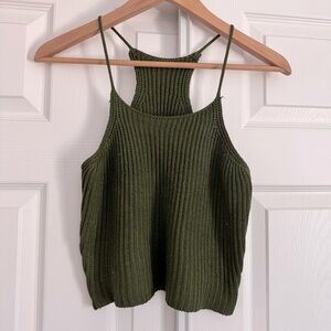 Cropped hand-knit tank